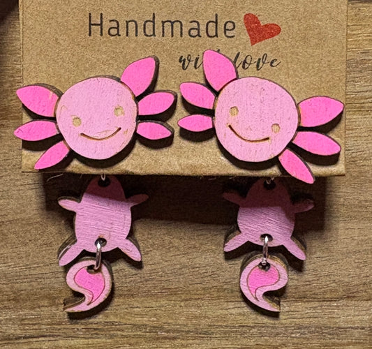 Axolotl Stud Dangles
