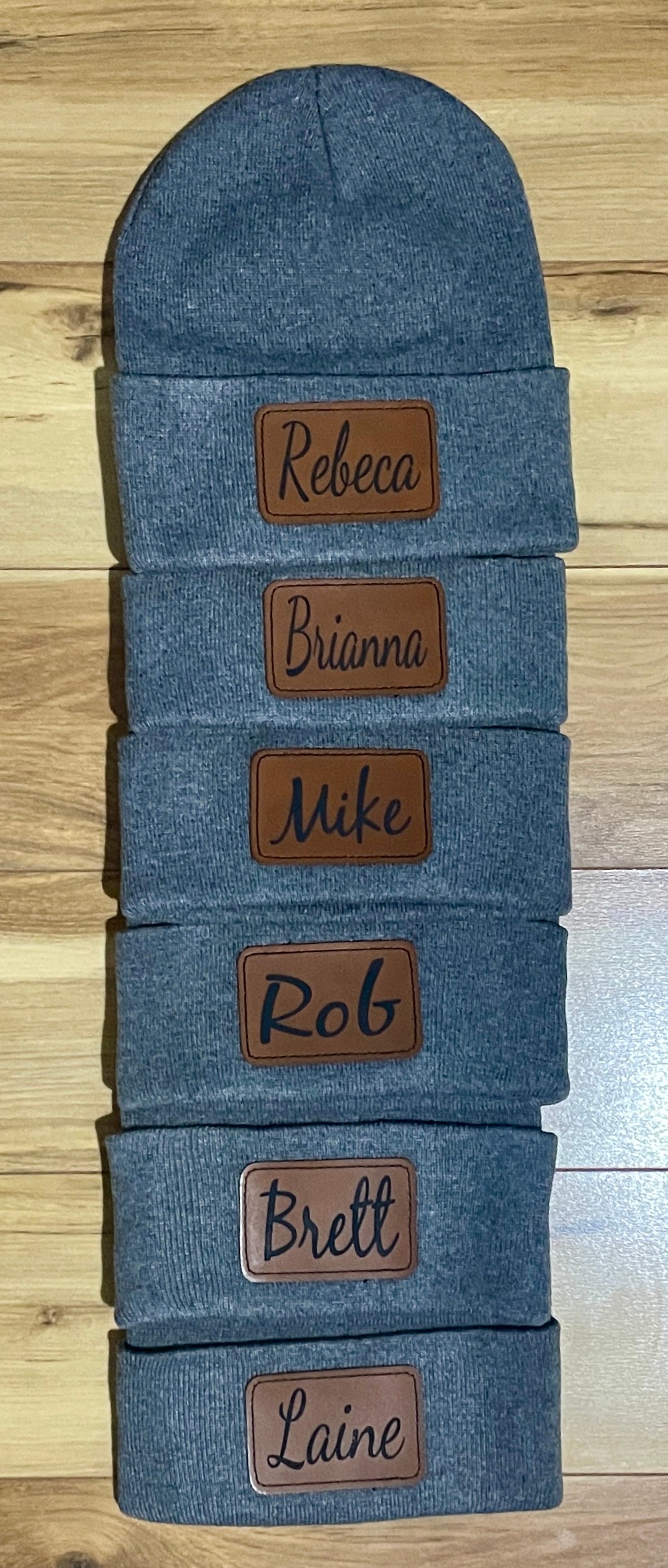 Adult Beanies with Leather Patch