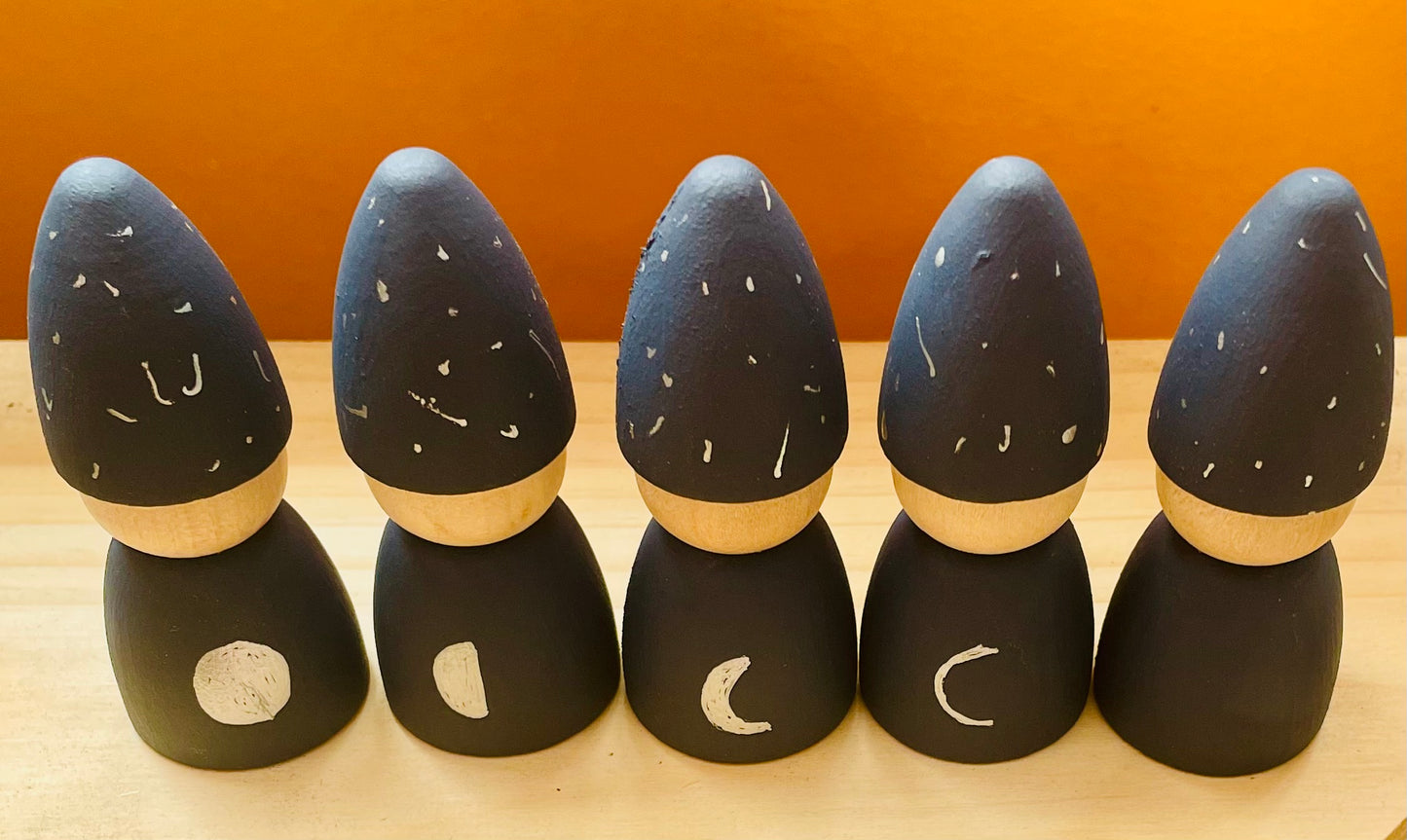 Moon Gnome Peg Doll Set