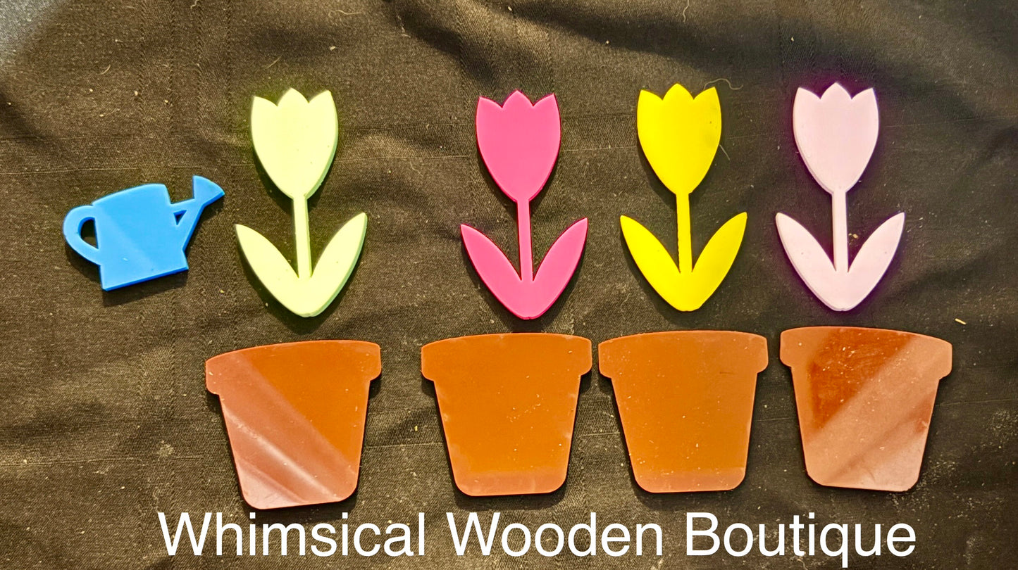Dry Erasable Flowerpot Acrylic Set