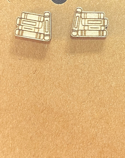Books Stud Earrings