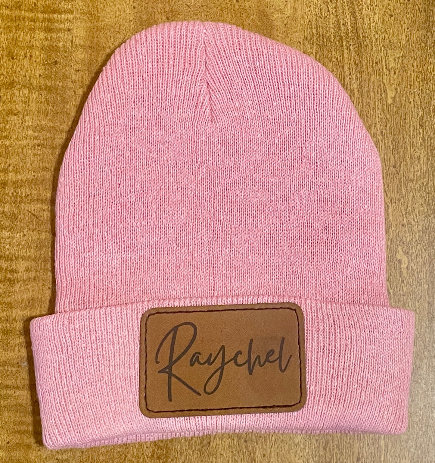 Kid Beanies with Leather Engraved Patch