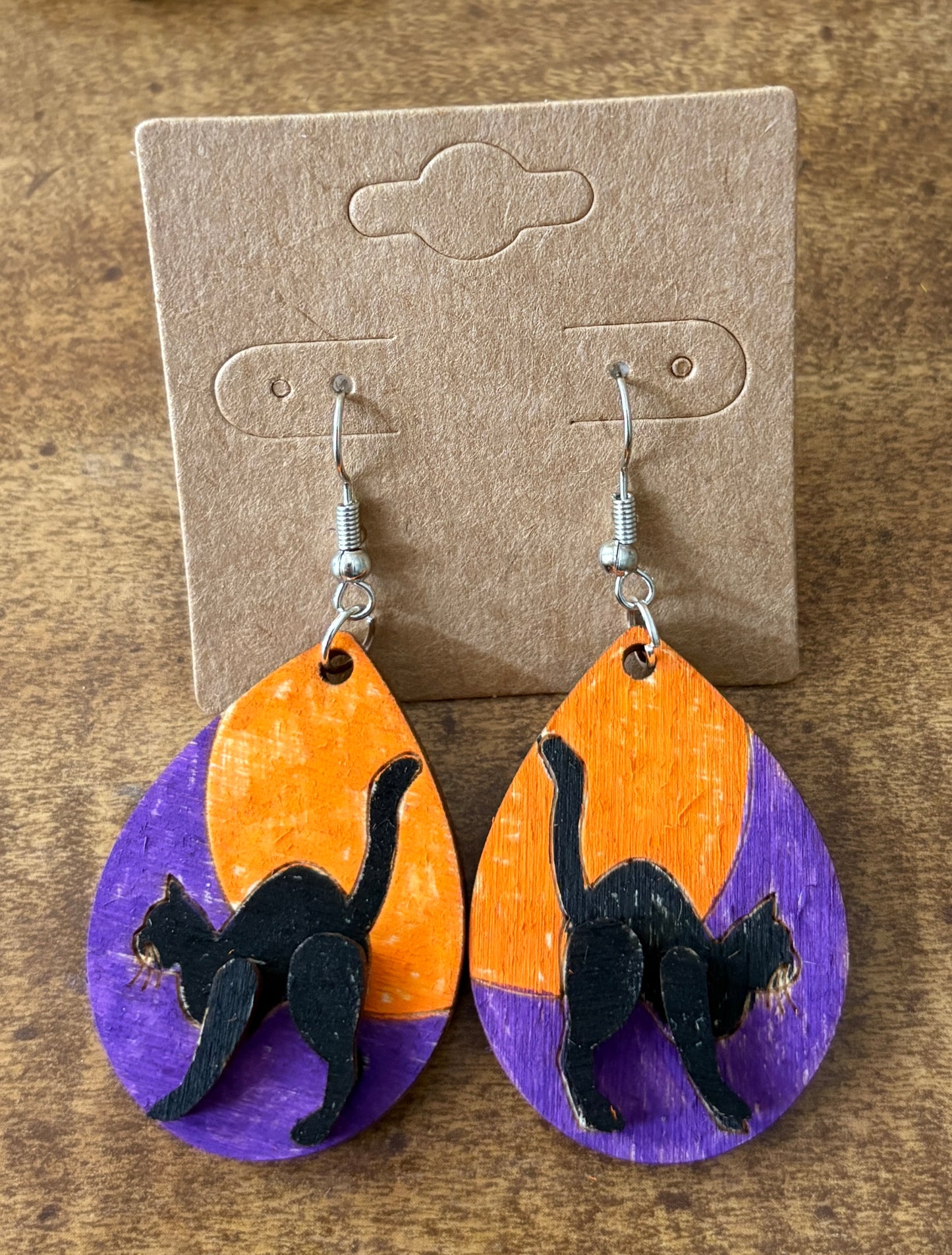 Halloween Cat Dangle Earrings