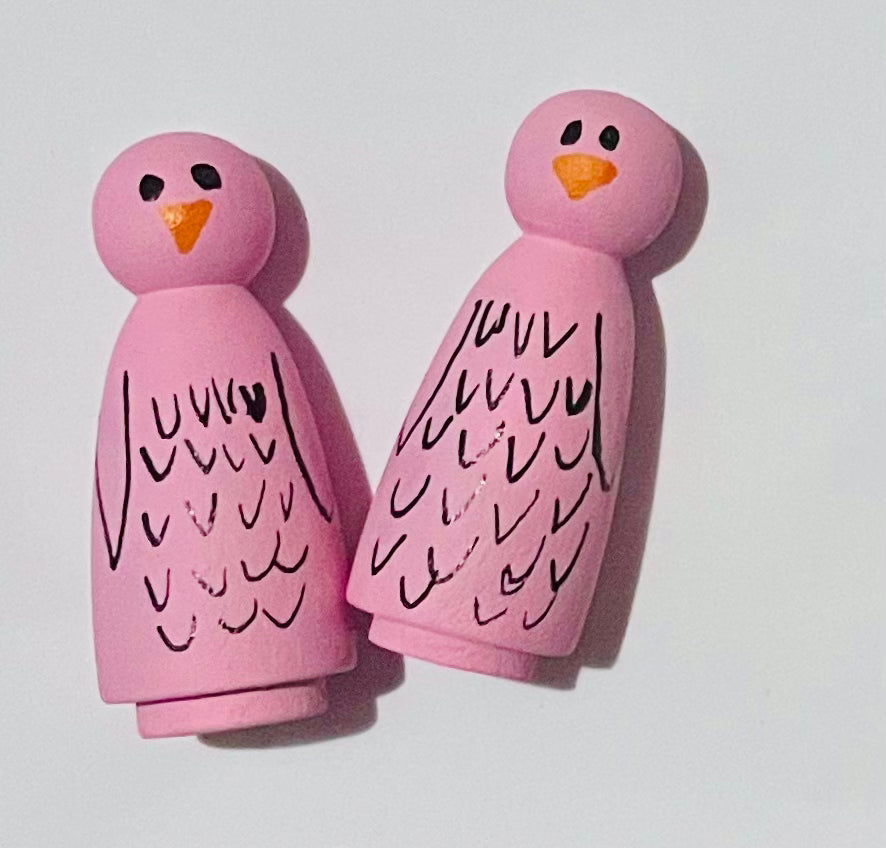 Valentine Bird Peg Doll Set