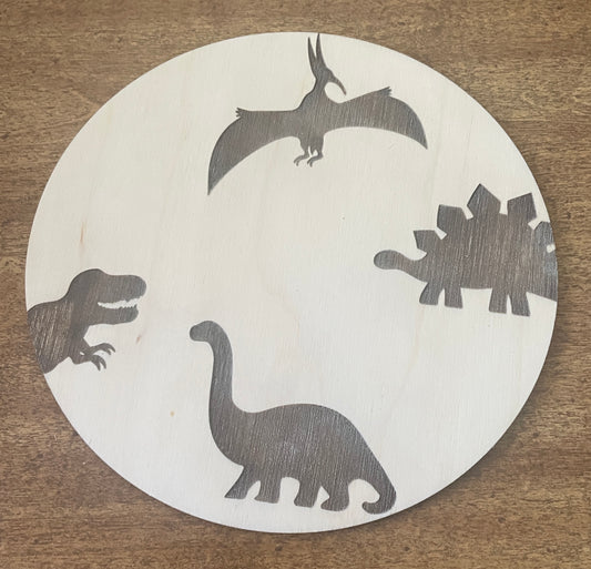 Baby Name Disc Dino with Name Layer