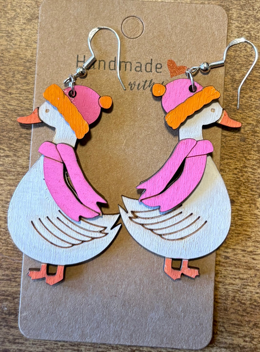 Winter Goose Earrings
