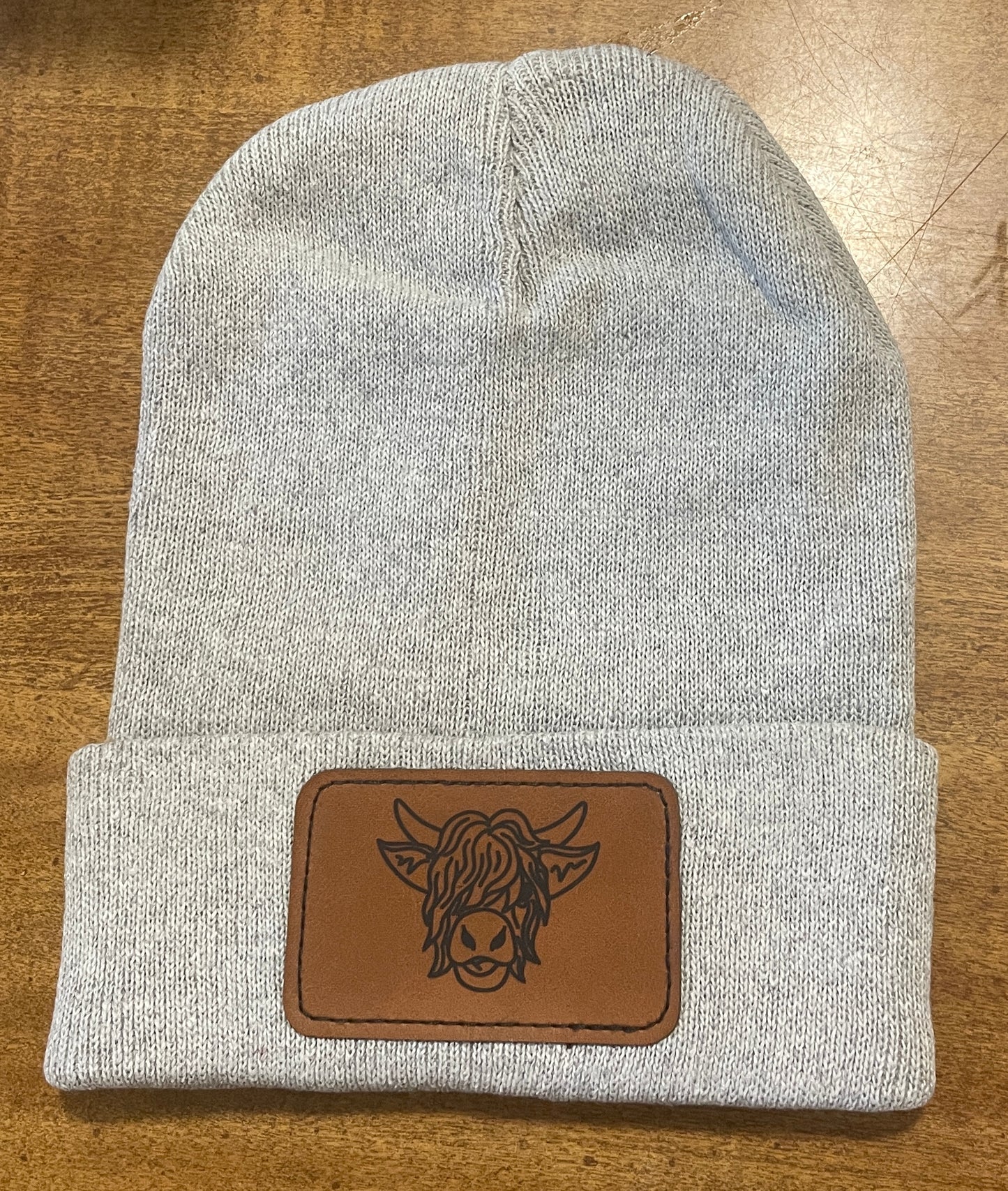 Adult Beanies with Leather Patch