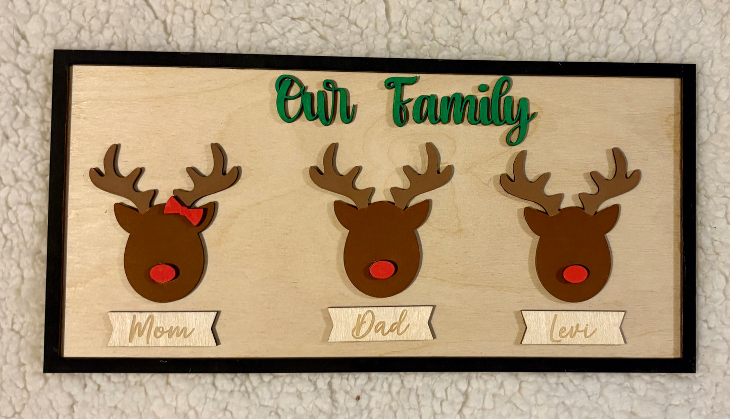 Deer Family Name Sign