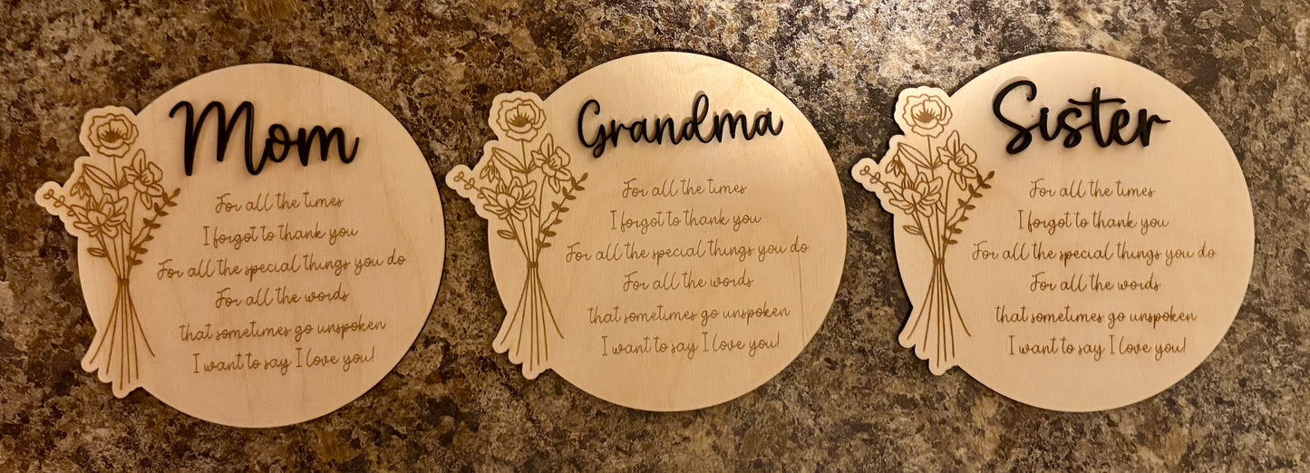Mother’s Day Thankful Sign