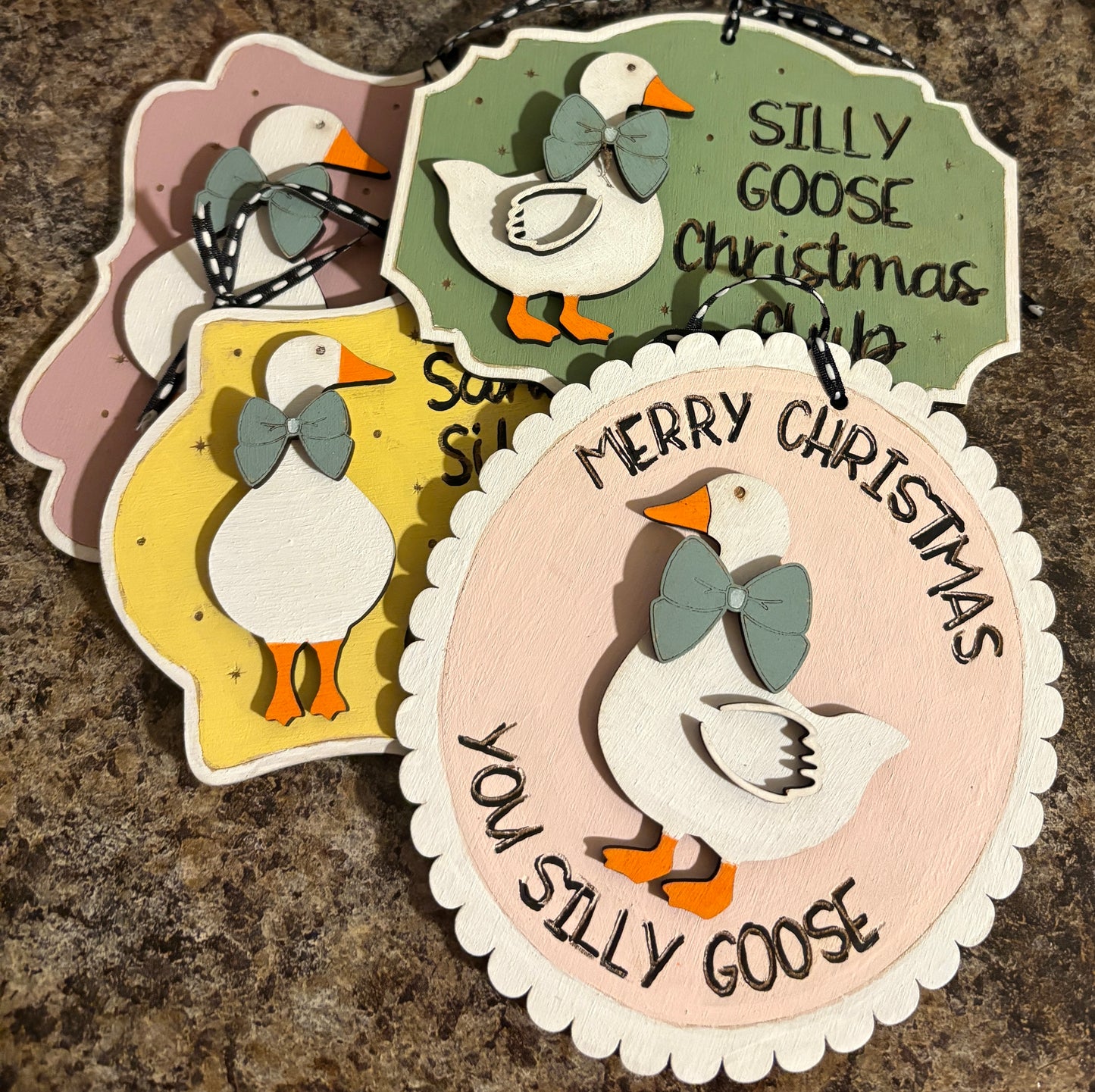 Silly Goose Christmas Ornaments
