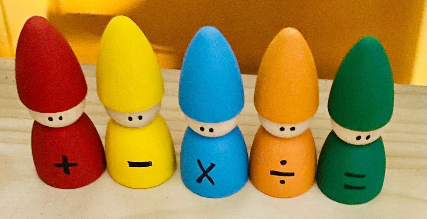 Math Gnome Peg Doll Set