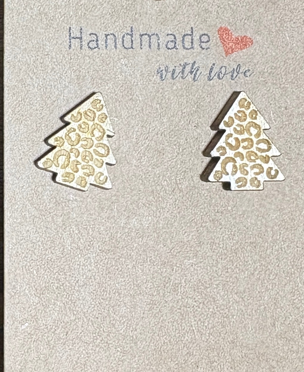 Christmas Leopard Print Stud Earrings