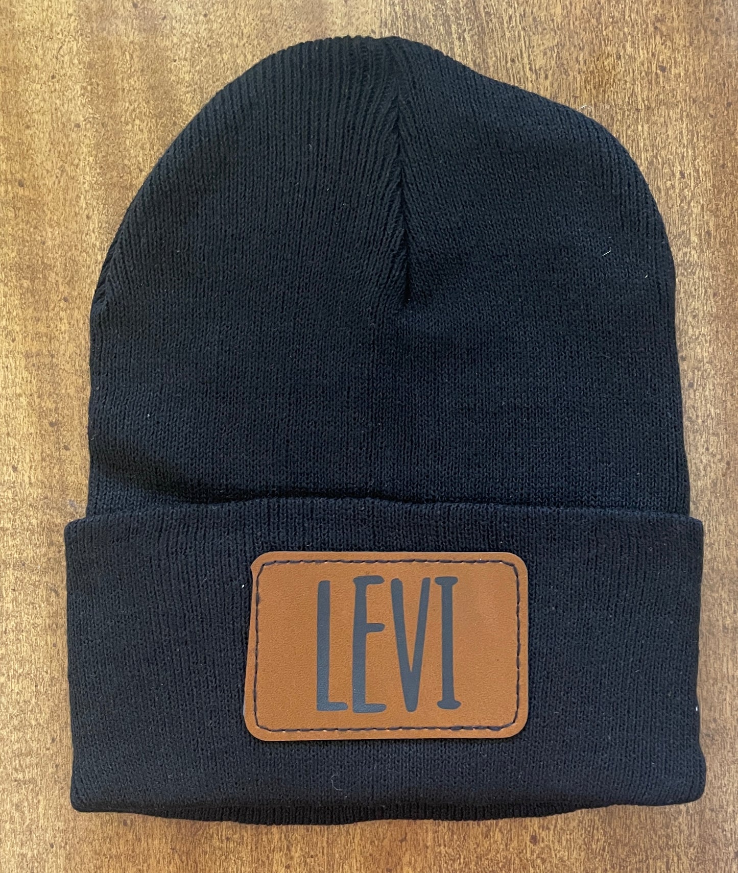 Adult Beanies with Leather Patch