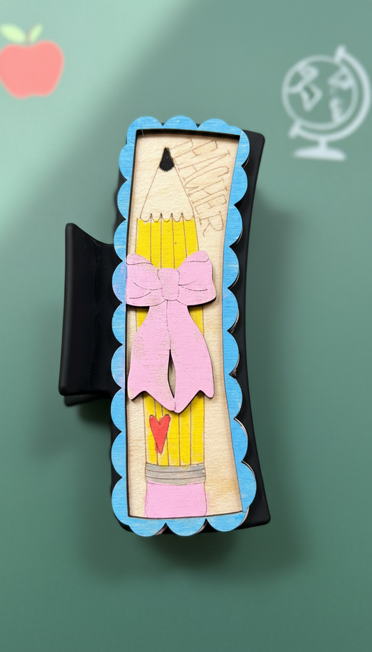 4” 3D Teacher Croquette Claw Clip