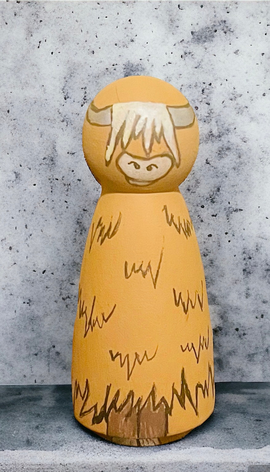 3.5” Highland Cow Peg Doll