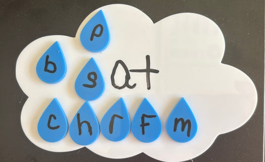 Dry Erasable Cloud and Raindrops