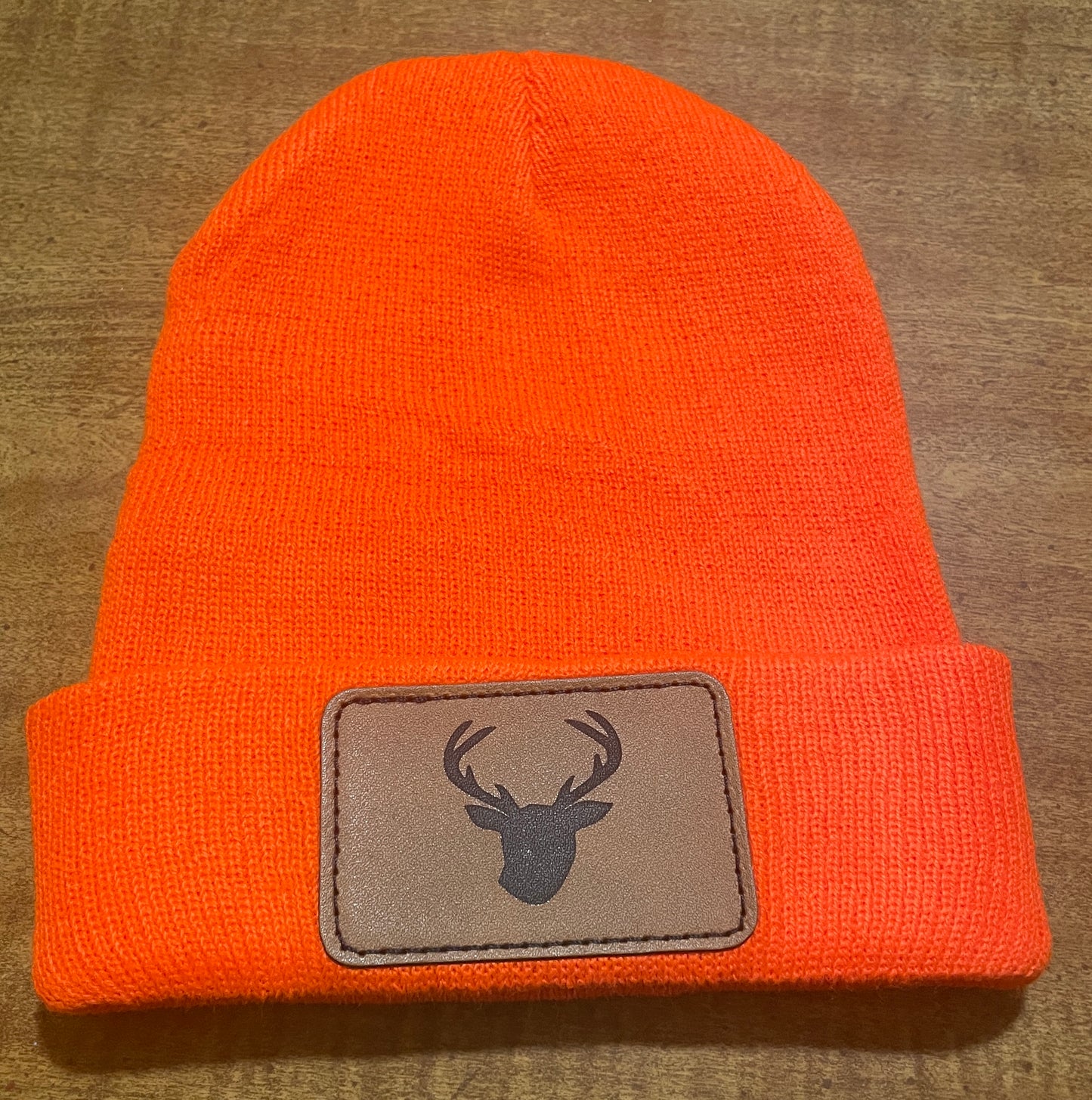 Adult Beanies with Leather Patch
