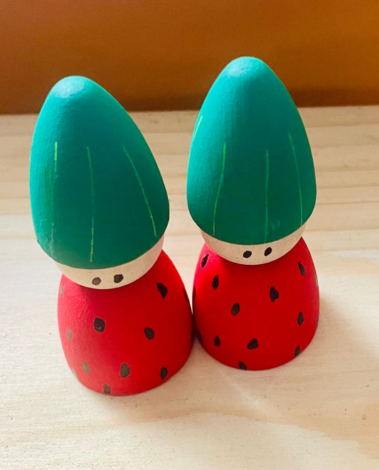 Watermelon Gnome Peg Doll Set