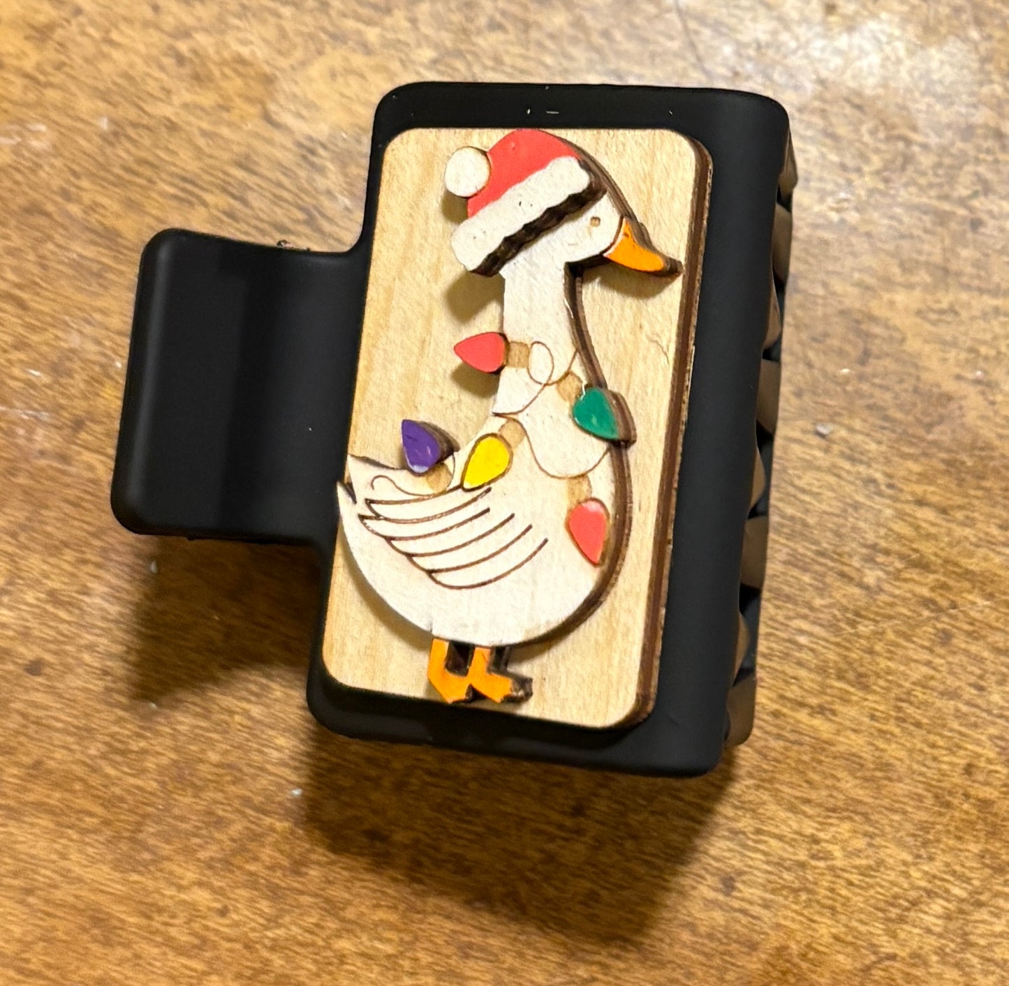 2” 3D Christmas Goose Claw Clip