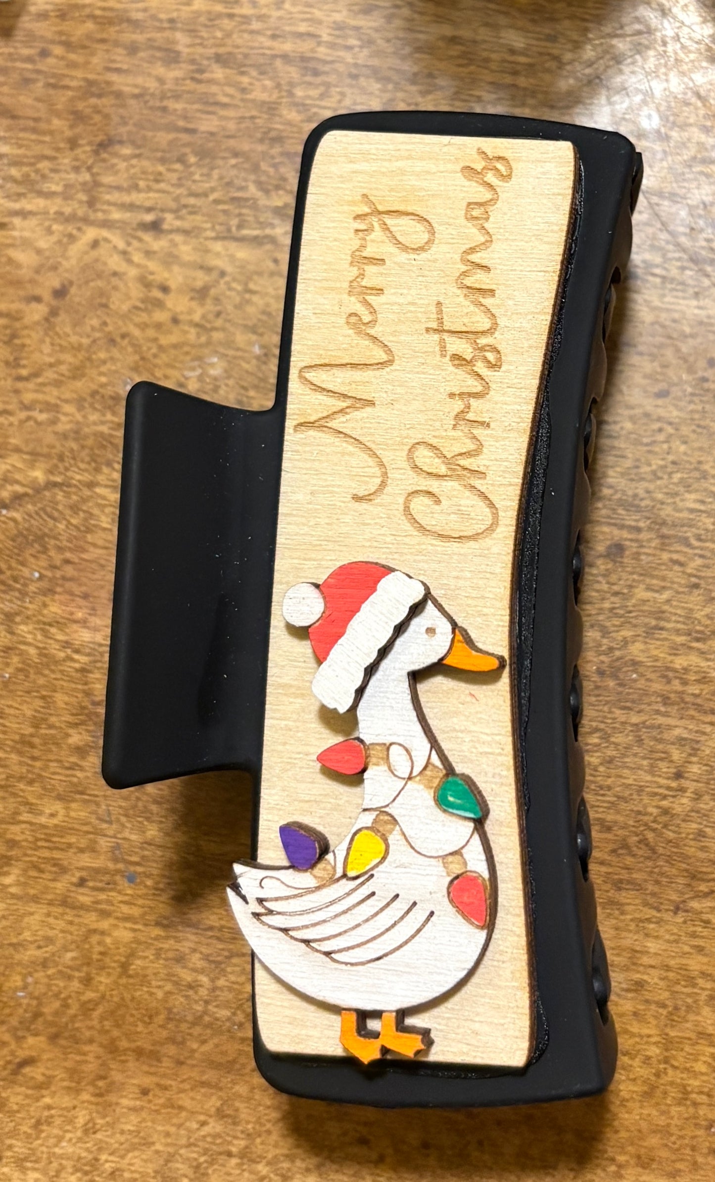 4” 3D Christmas Goose Claw Clip