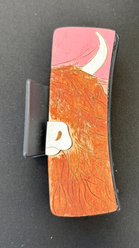 4” 3D Highland Cow Claw Clip