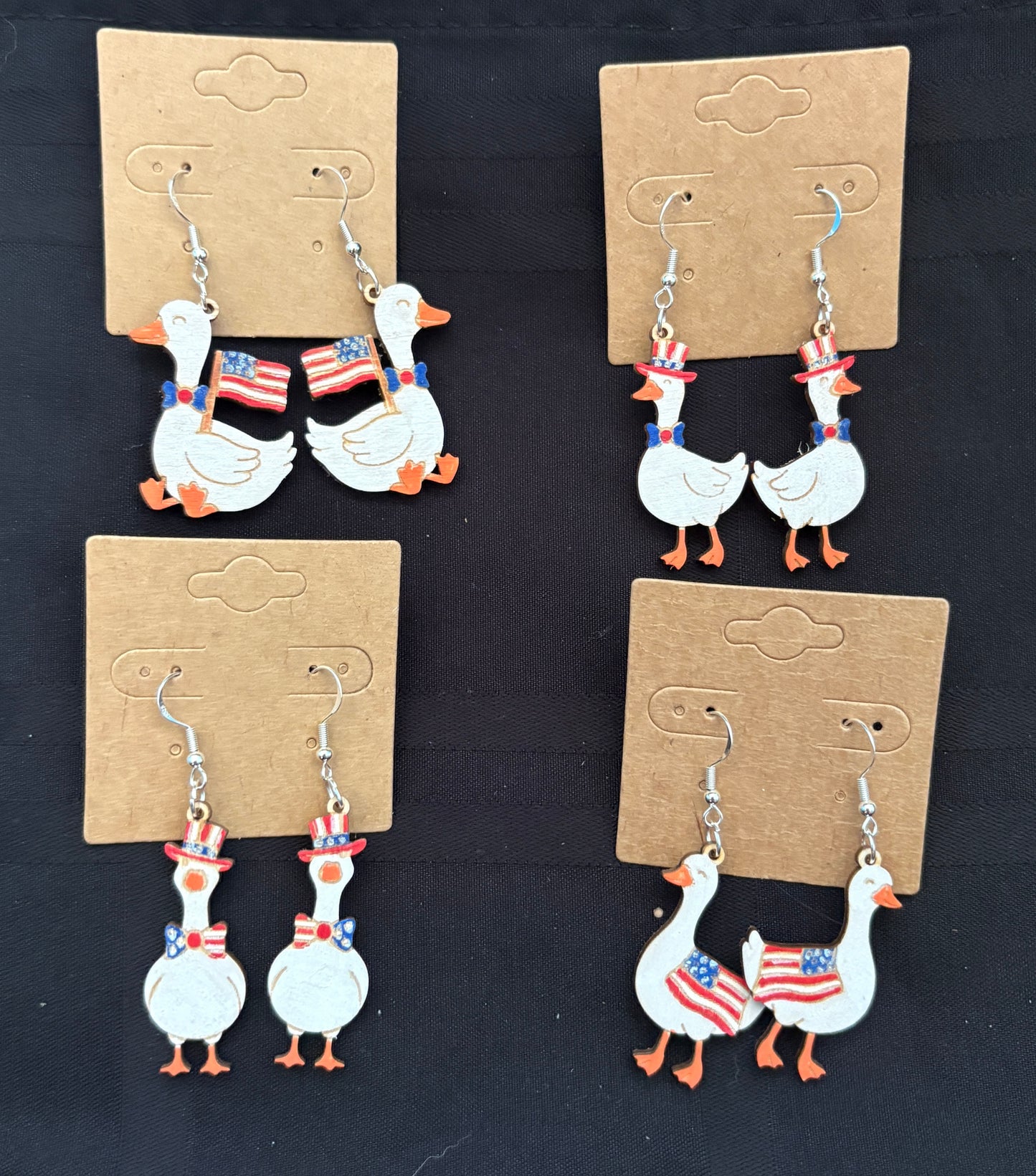 Patriotic Goose Dangle Earrings