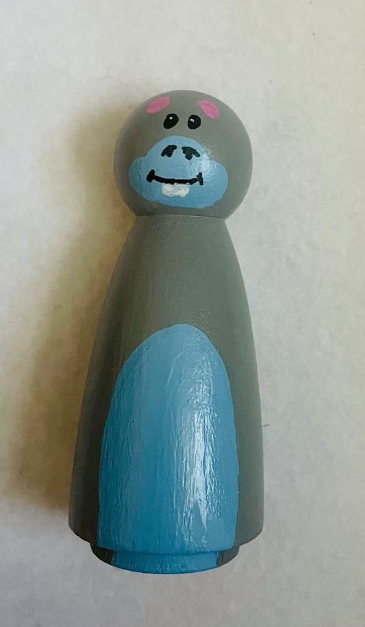 3.5” Hippo Peg Doll