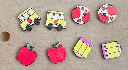 School Stud Earrings Set
