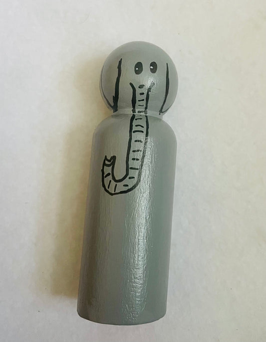 3.5” Elephant Peg Doll