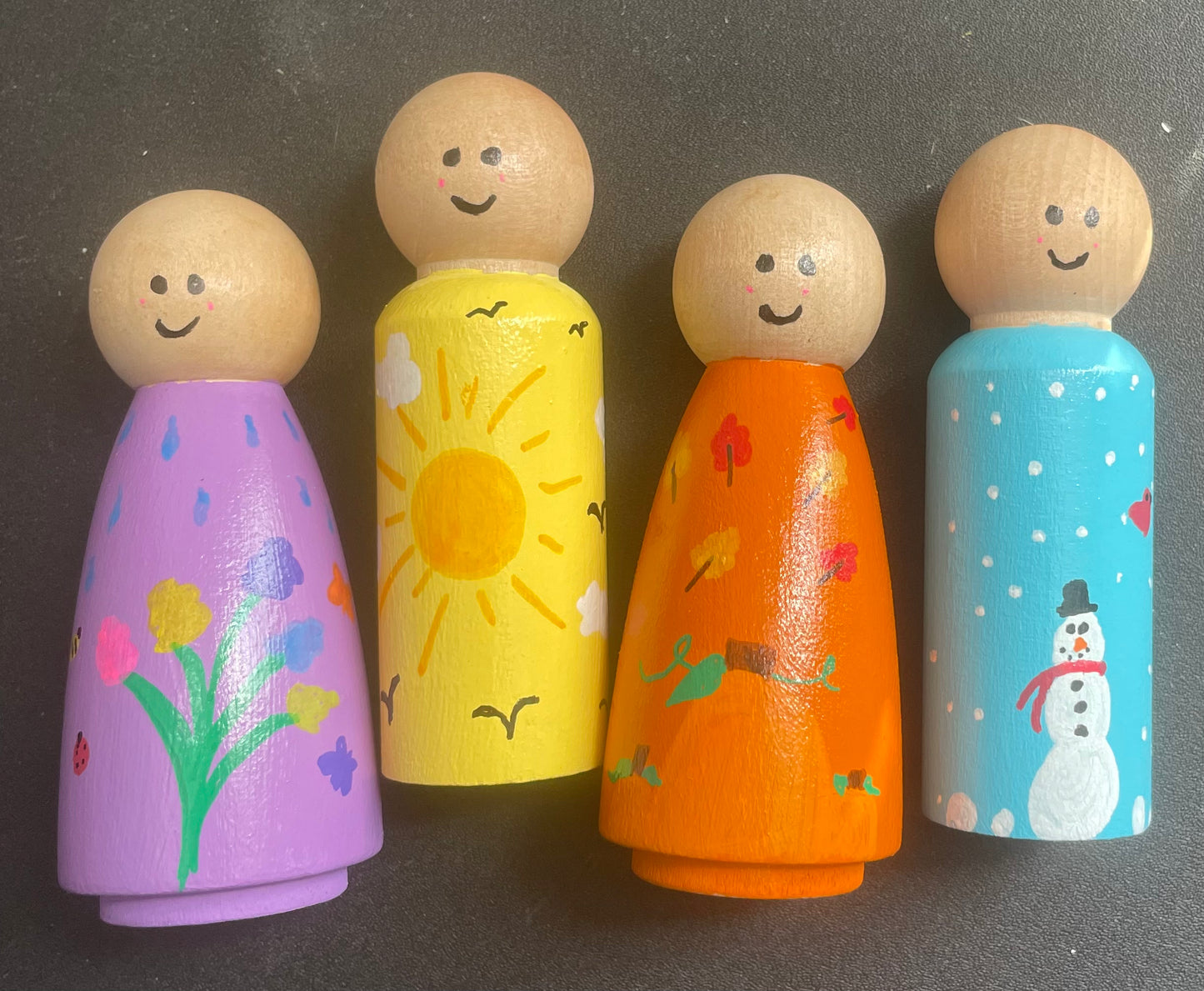 3.5” Seasons Peg Doll Set