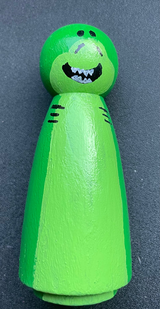 3.5” Green Shark Peg Doll