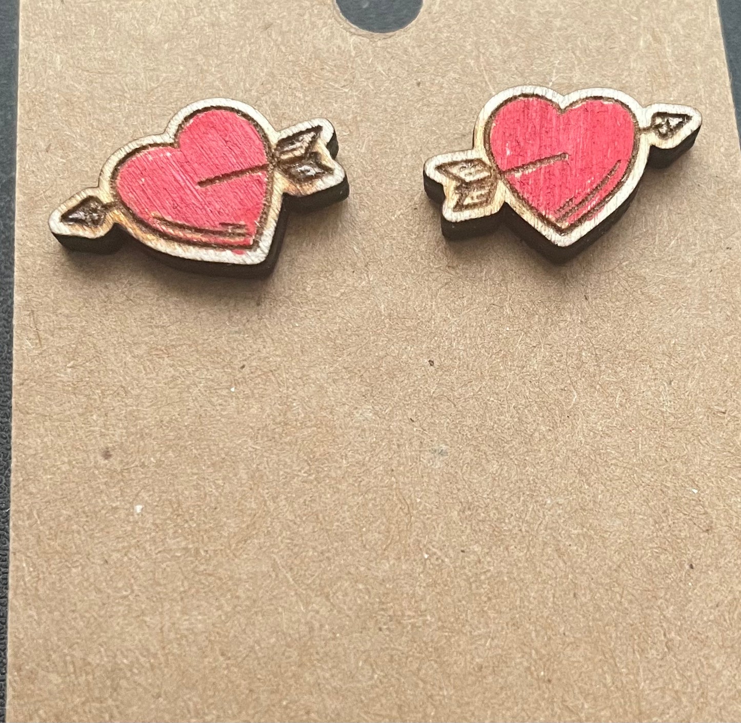 Heart Arrow Stud Earrings