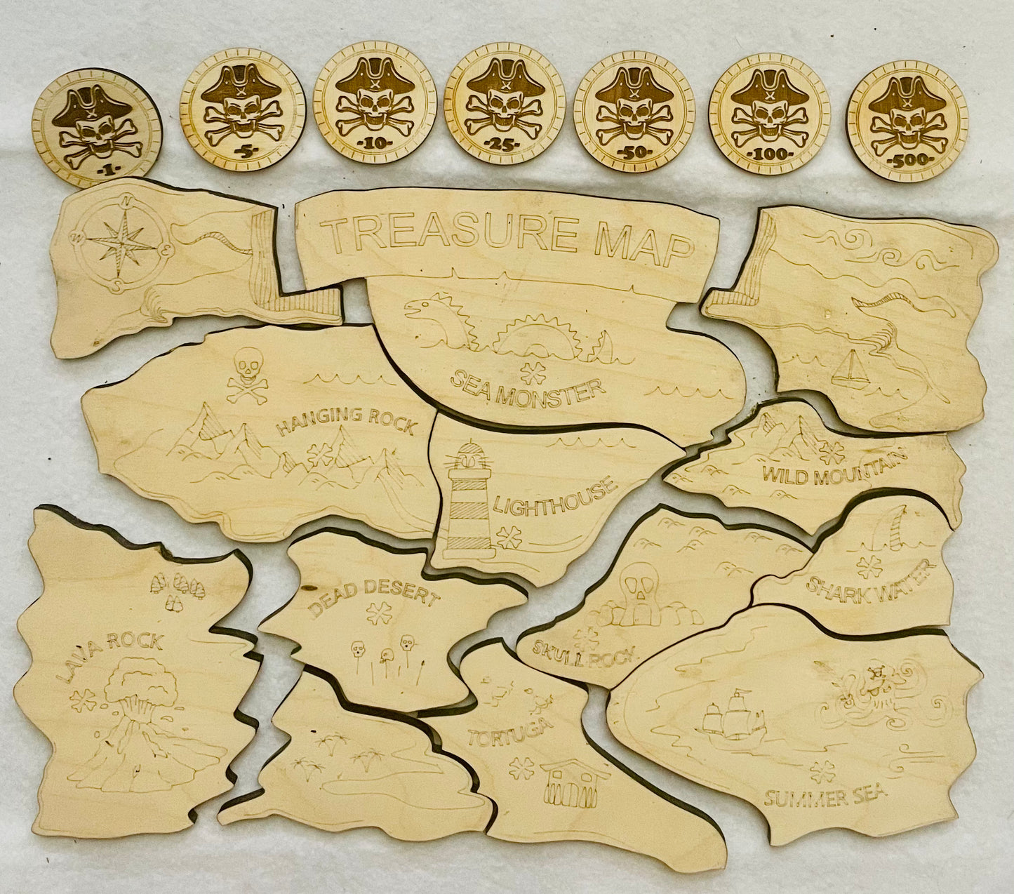 Treasure Map and Pirate Coins
