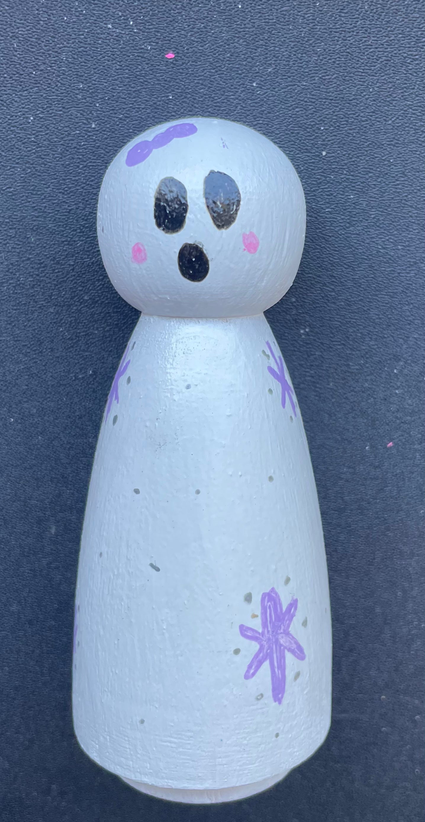 3.5” Purple Ghost Peg Doll