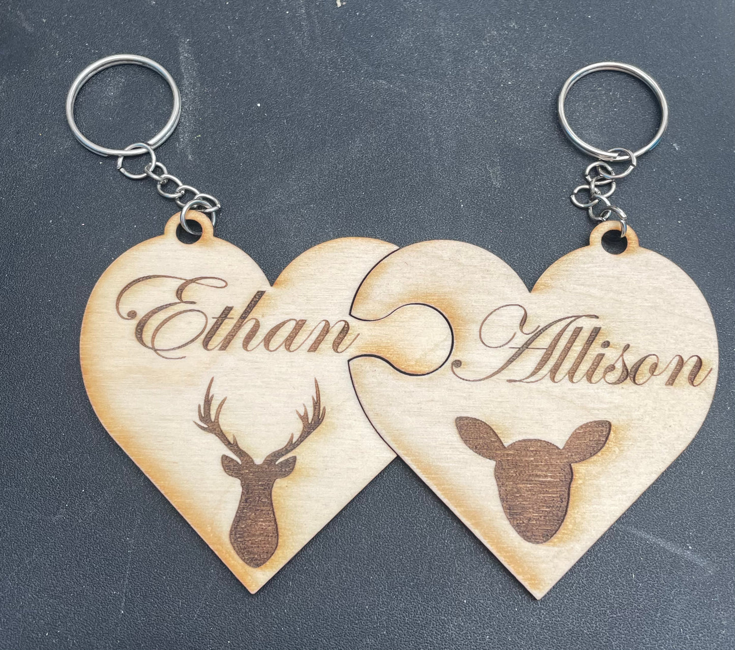Interlocking Heart Keychain