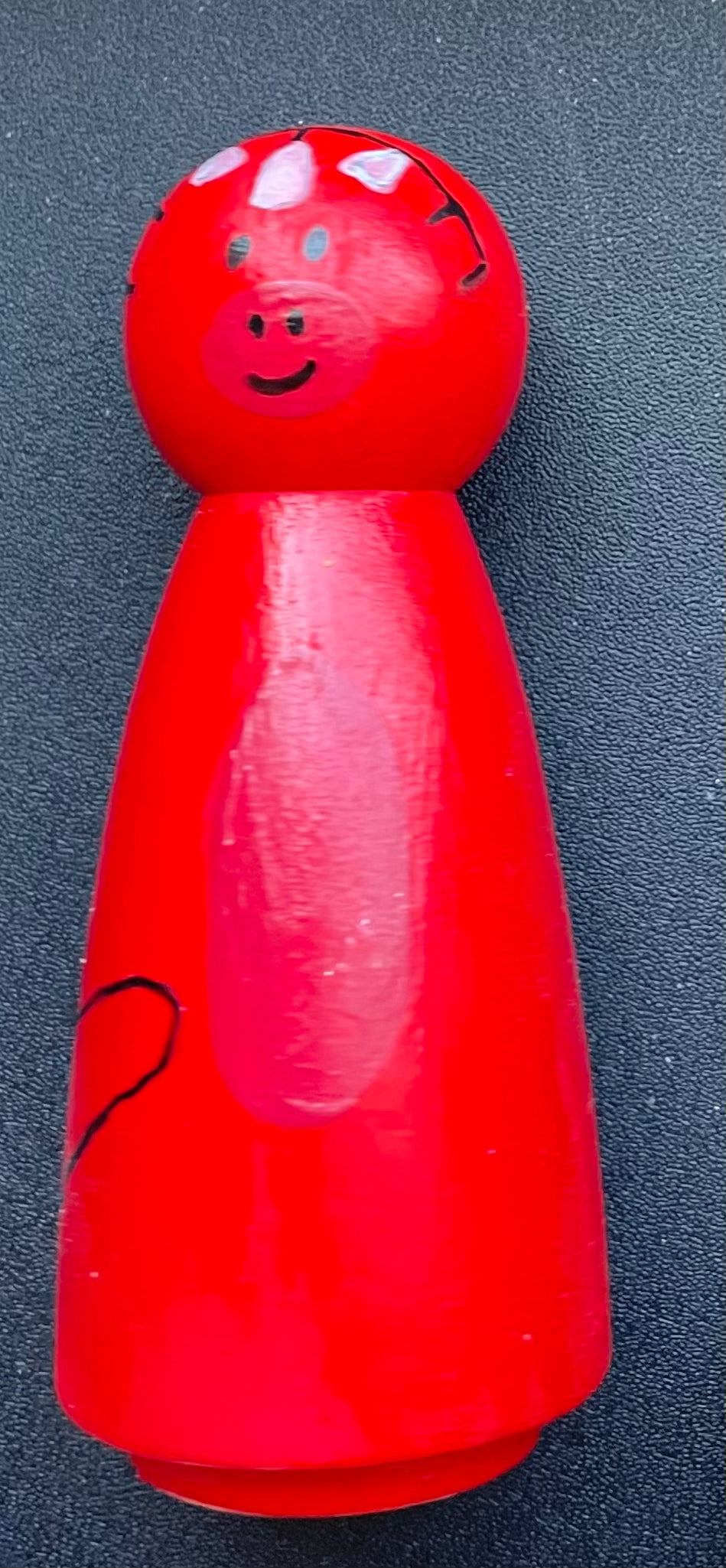 3.5” Red Triceratops Peg Doll