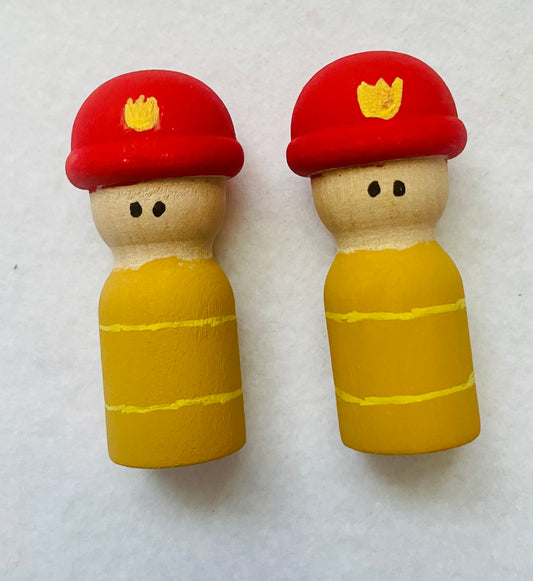 2 1/8” Firefighter Peg Doll Set
