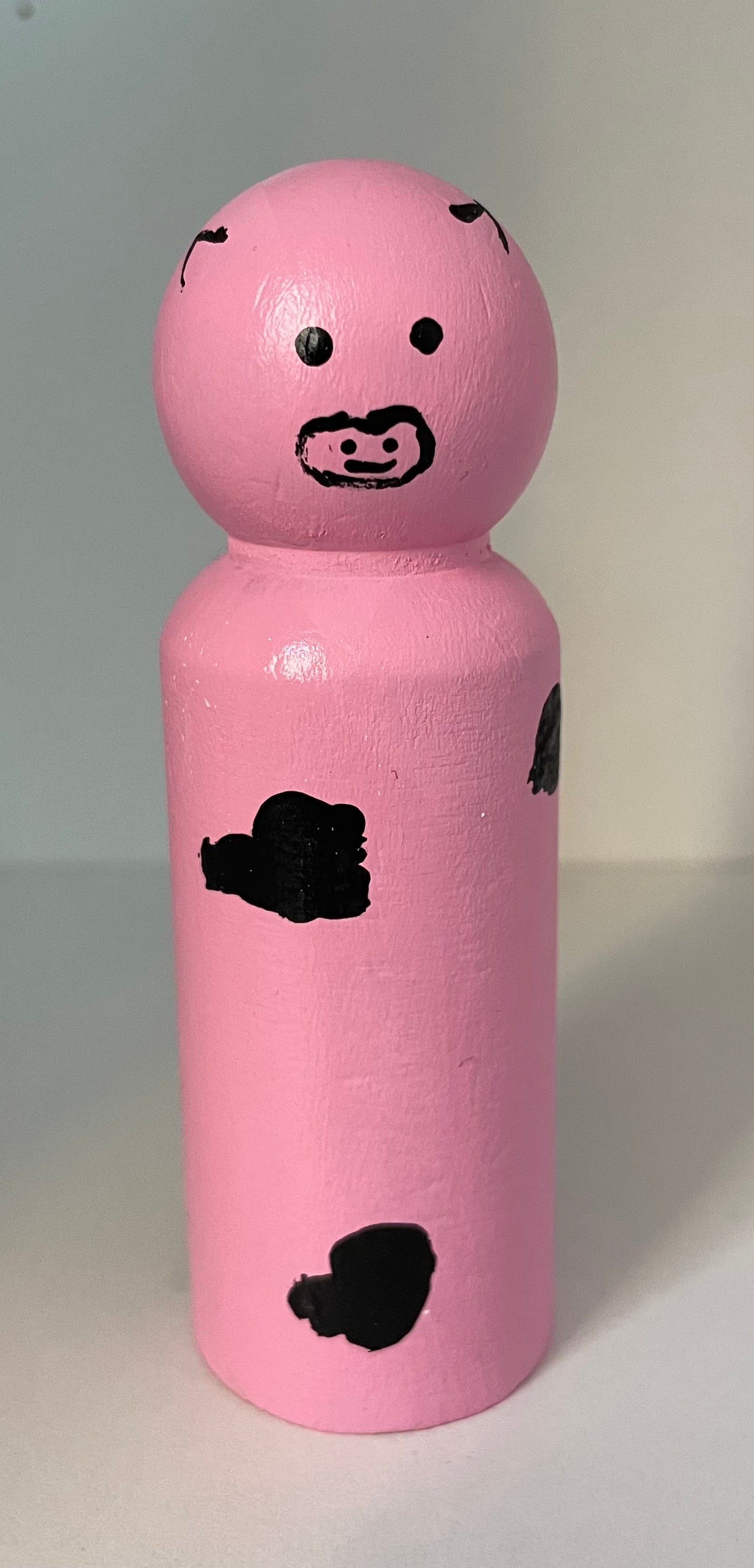 3.5” Pink Cow Peg Doll