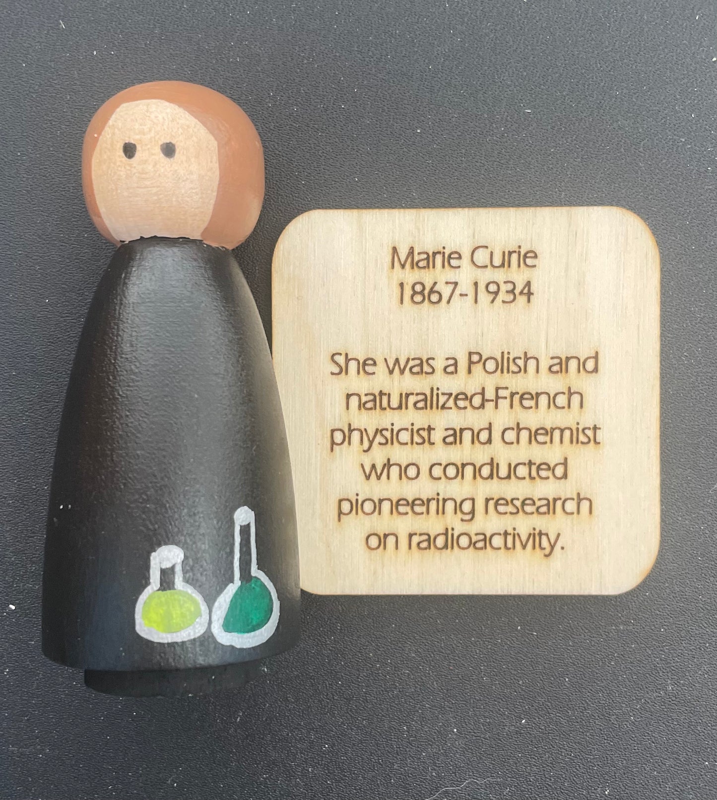 3.5” Marie Curie Peg Doll
