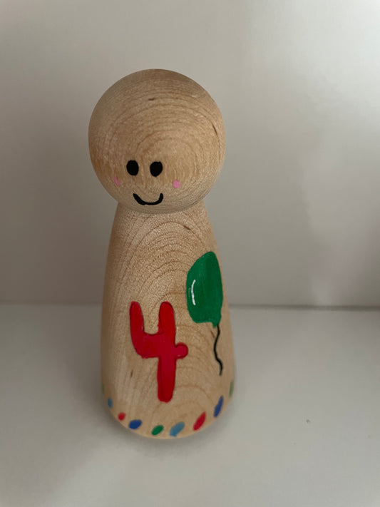 3.5” Personalized Birthday Peg Doll