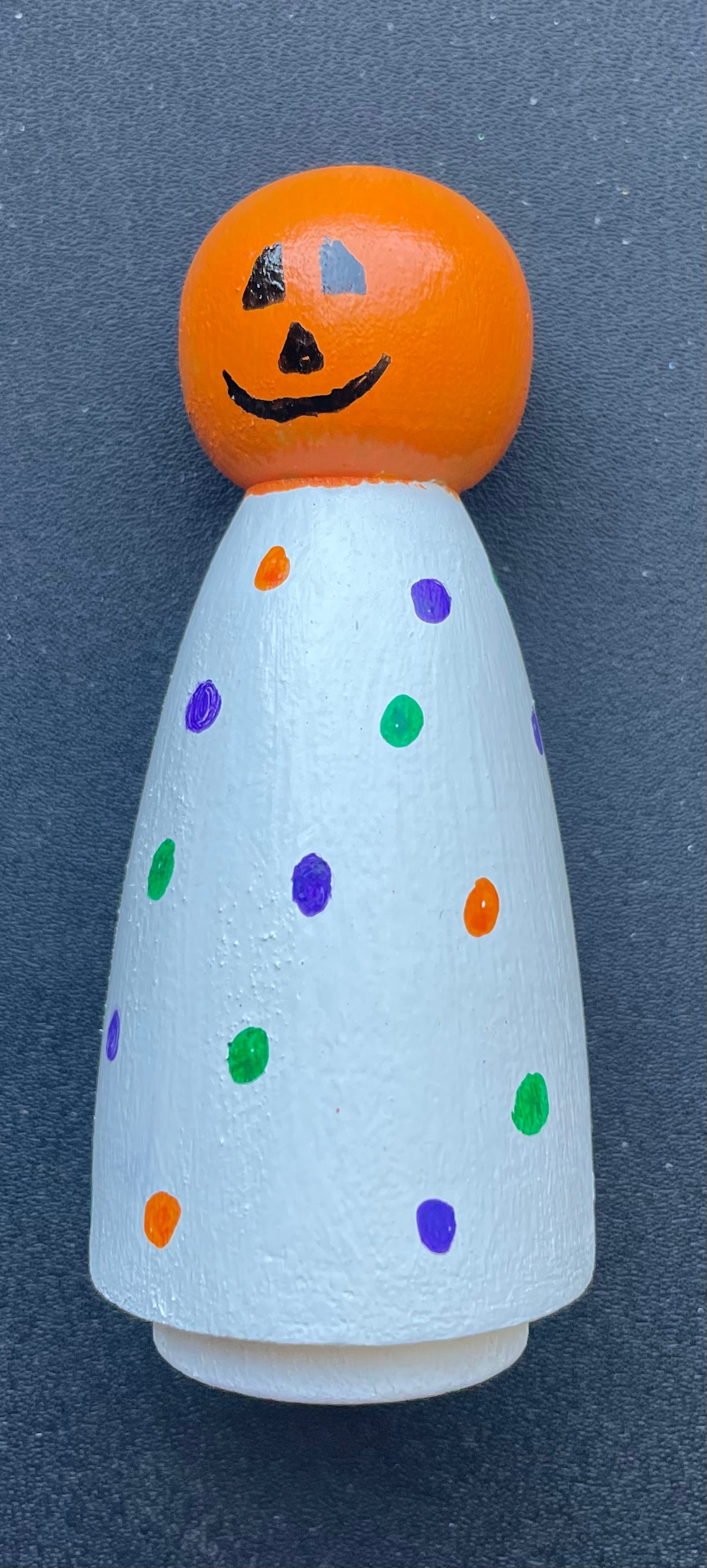 3.5” Colorful Jackolantern Peg Doll