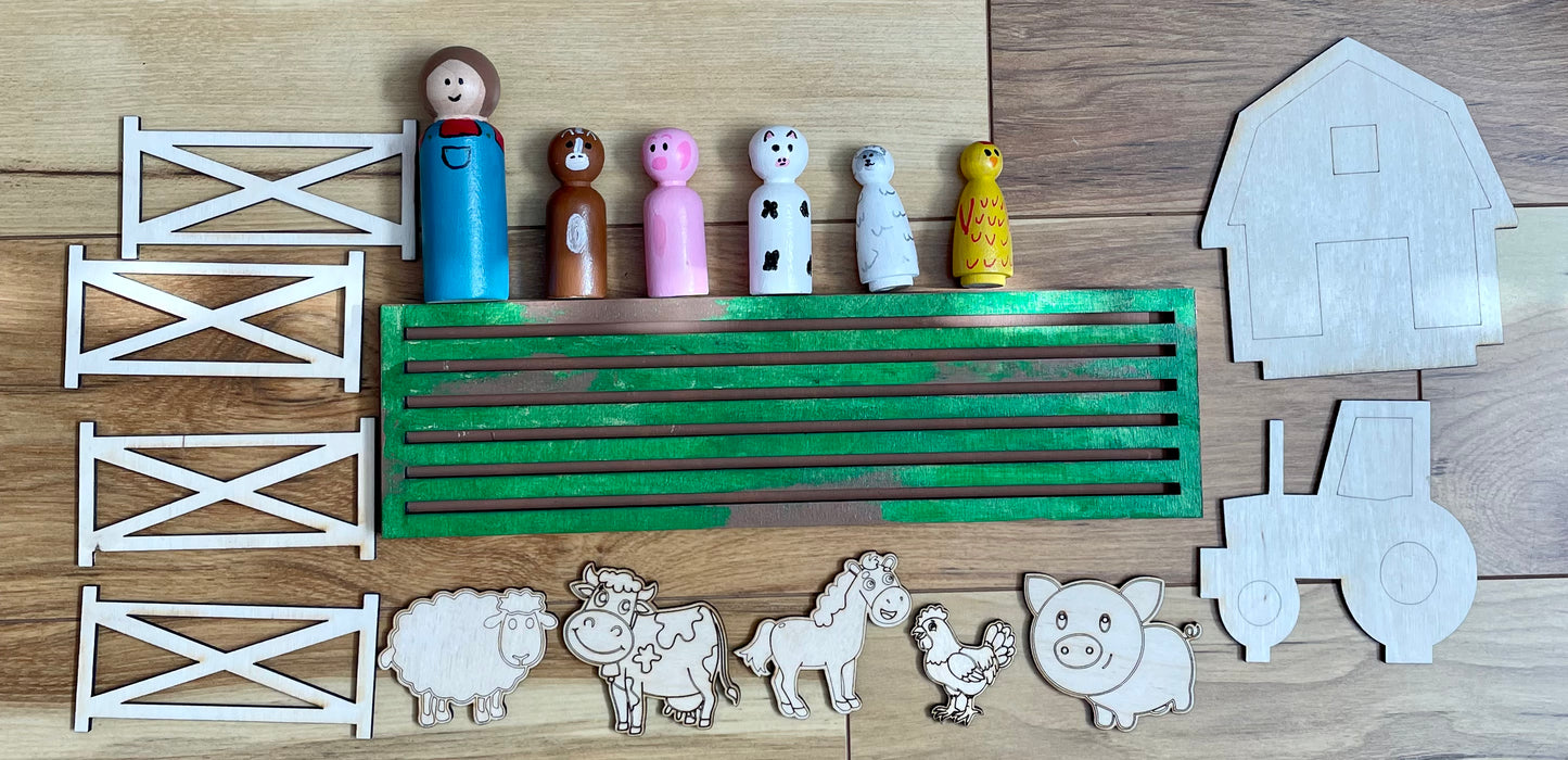 Farm Peg Play Set