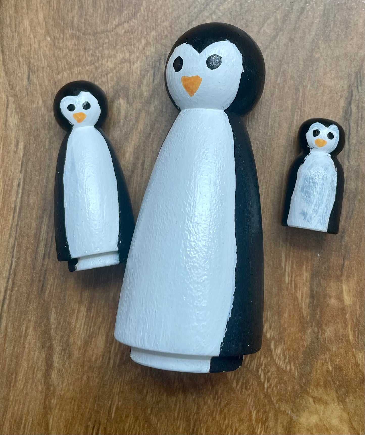 Penguin Family Peg Doll