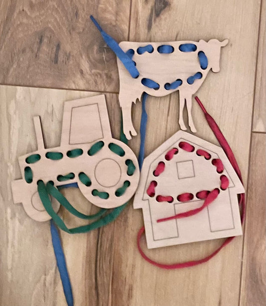 Farm Lacing Card Set