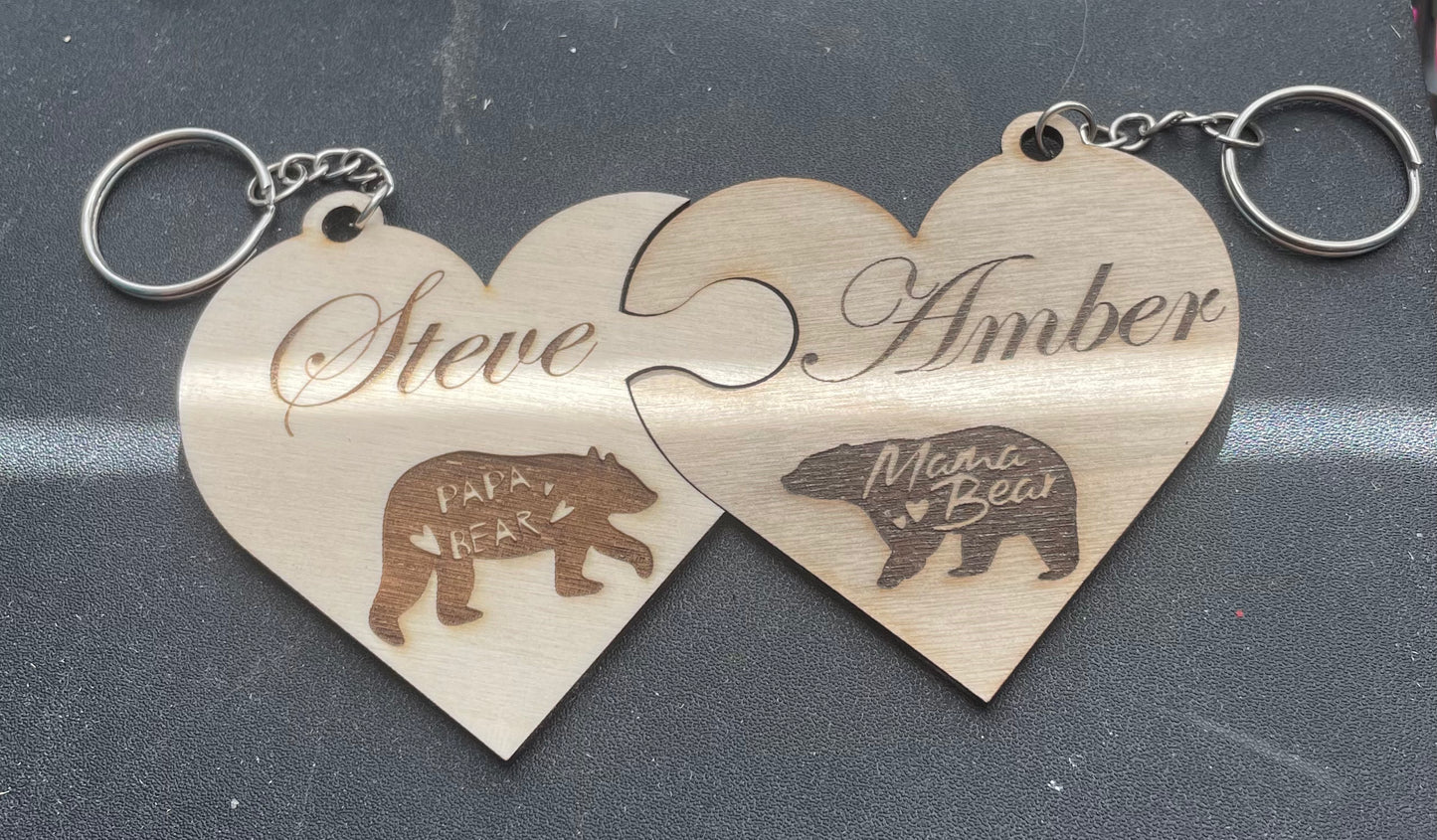 Interlocking Heart Keychain