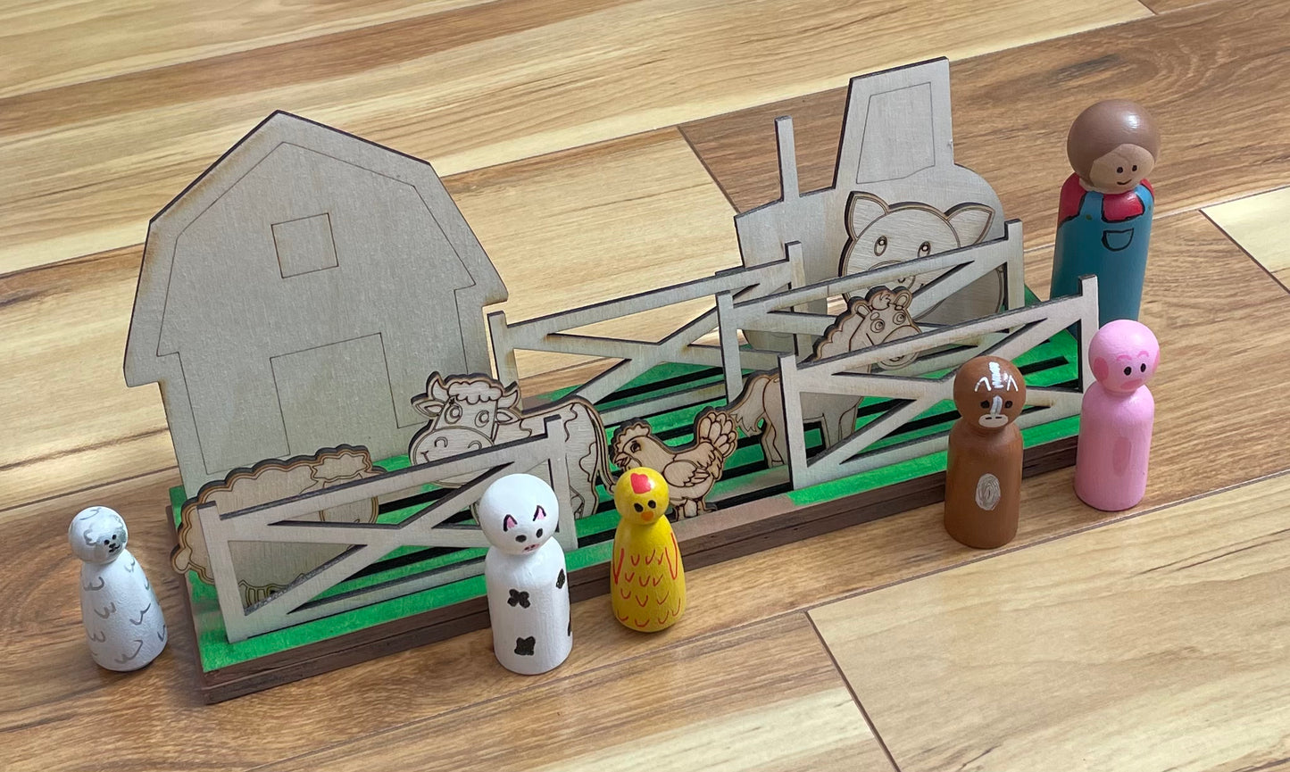 Farm Peg Play Set