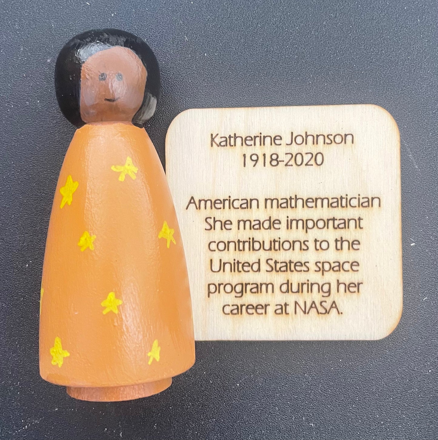 3.5” Katherine Johnson Peg Doll