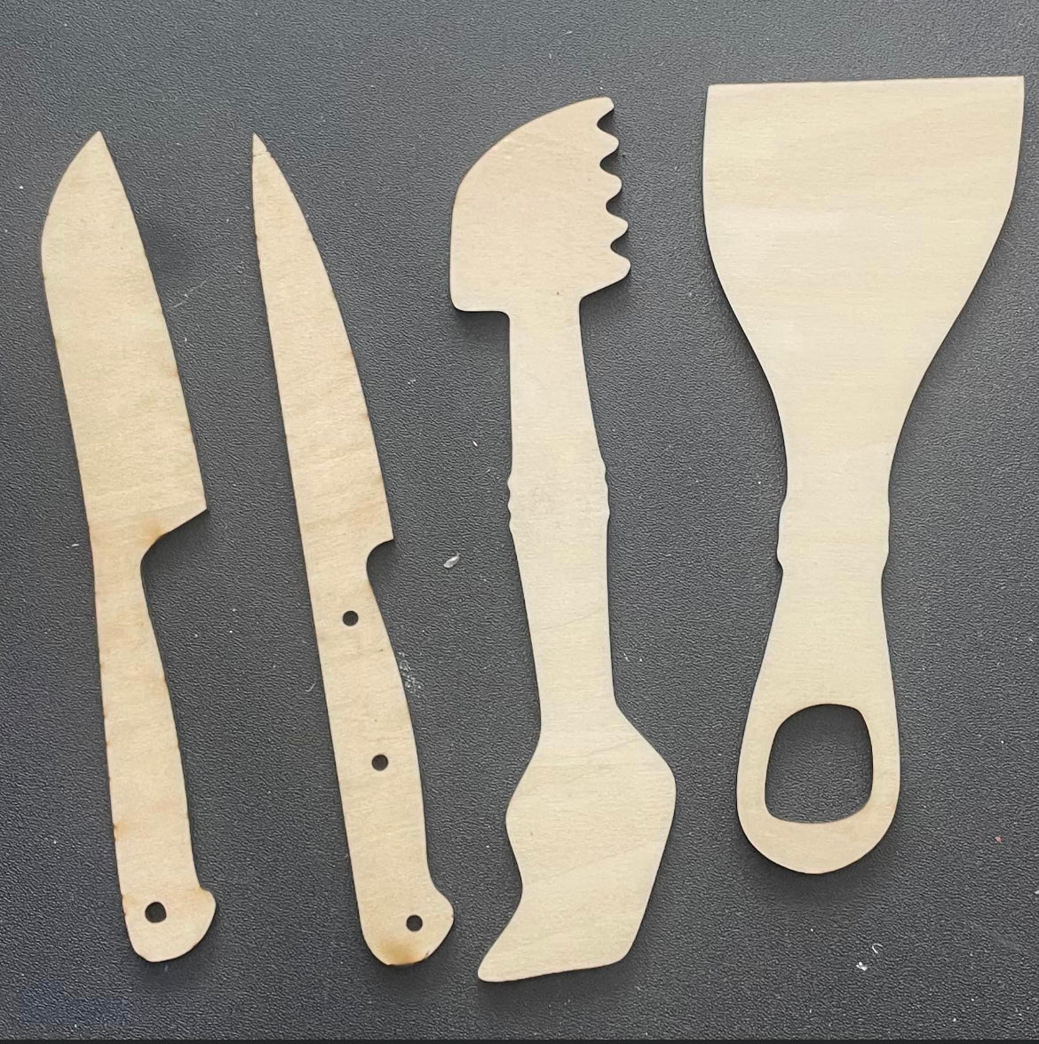 Wood Playdough Tools