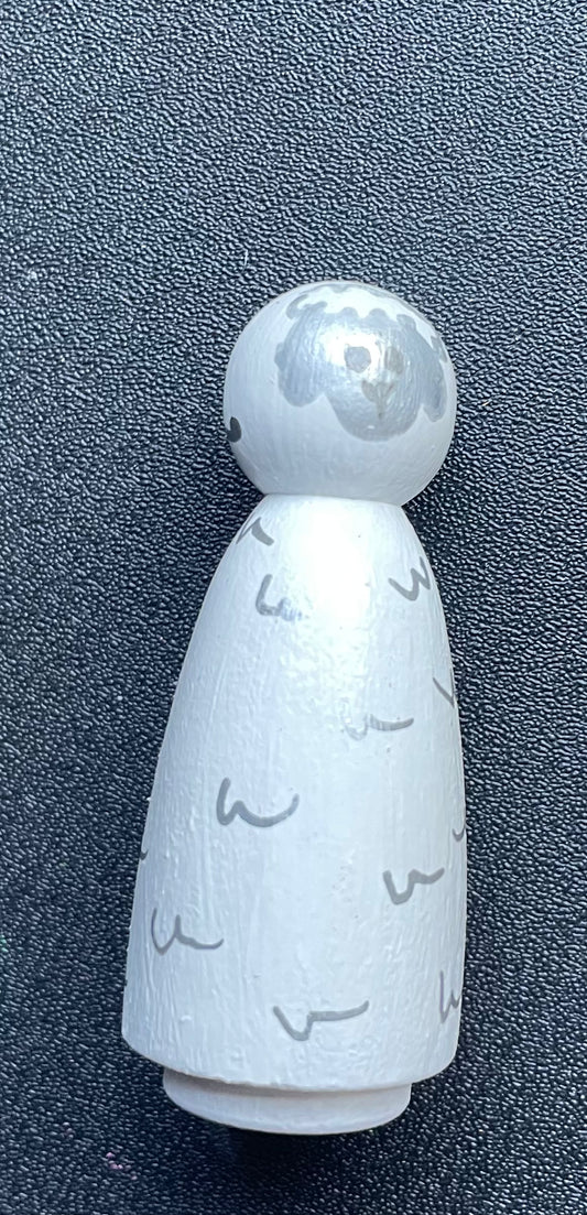 2” Sheep Peg Doll