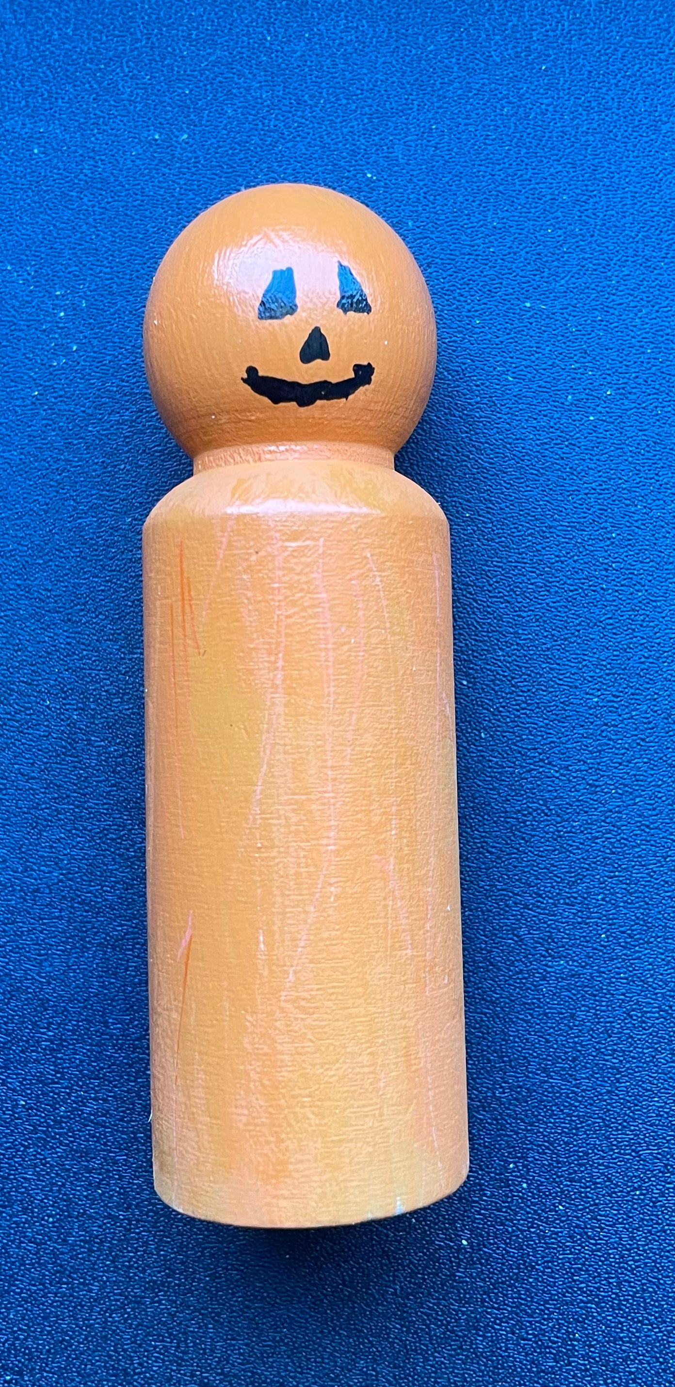 3.5” Jack-O-Lantern Peg Doll